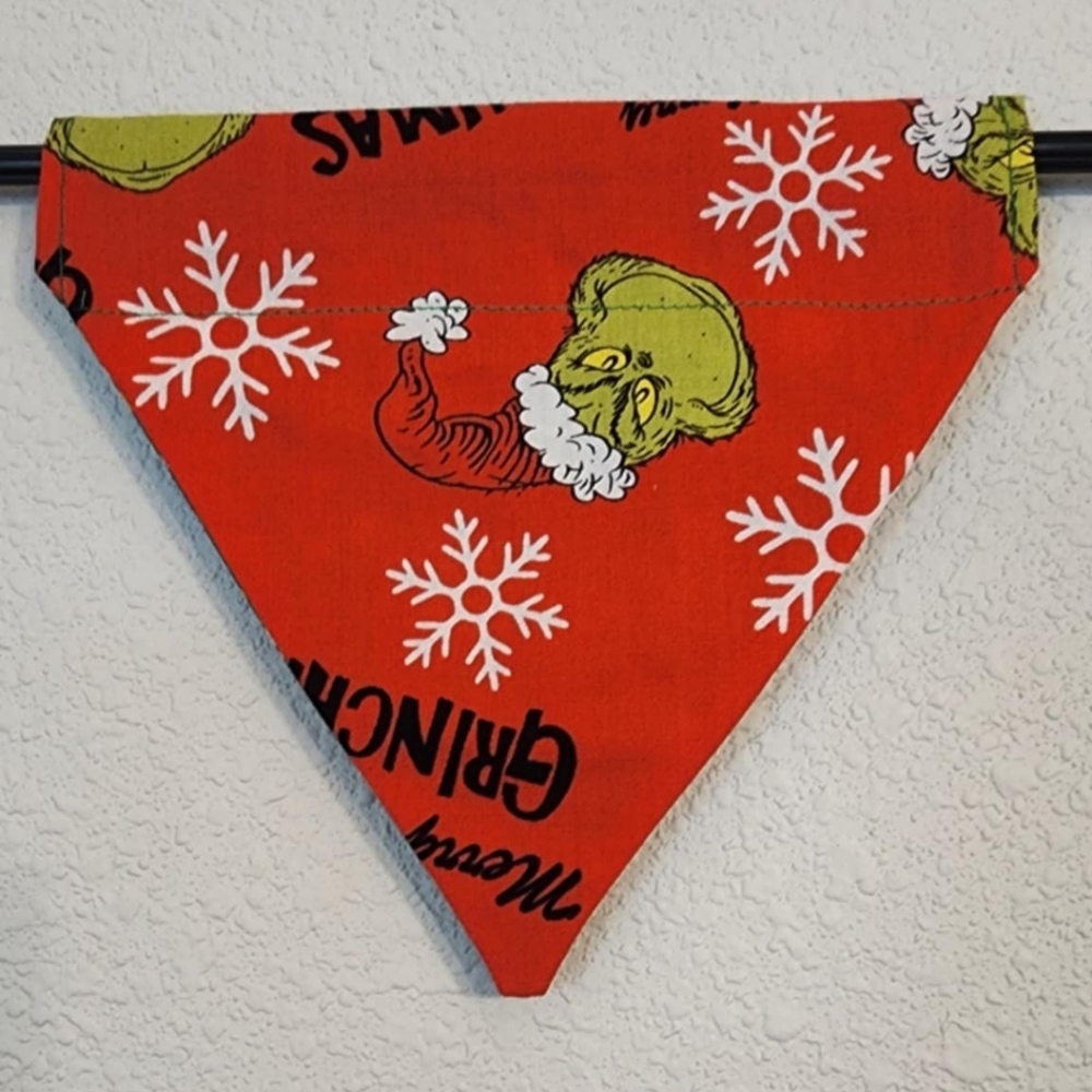 SMALL Red Grinch Dog Bandana